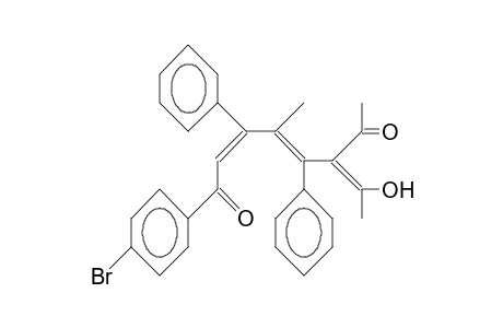 3-Acetyl-5-methyl-8-oxo-4,6-diphenyl-8-(4-bromo-phenyl)-cis-2,trans-4,cis-6-octatrien-2-ol