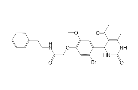 2-[4-(5-acetyl-6-methyl-2-oxo-1,2,3,4-tetrahydro-4-pyrimidinyl)-5-bromo-2-methoxyphenoxy]-N-(2-phenylethyl)acetamide