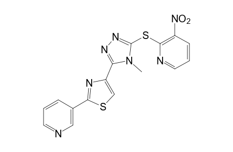 4-methyl-3-[(3-nitro-2-pyridyl)thio]-5-[2-(3-pyridyl)-4-thiazolyl]-4H-1,2,4-triazole