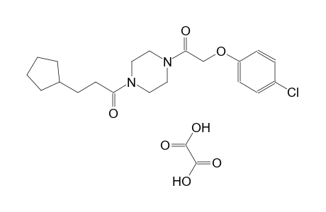 1-(4-(2-(4-chlorophenoxy)acetyl)piperazin-1-yl)-3-cyclopentylpropan-1-one oxalate