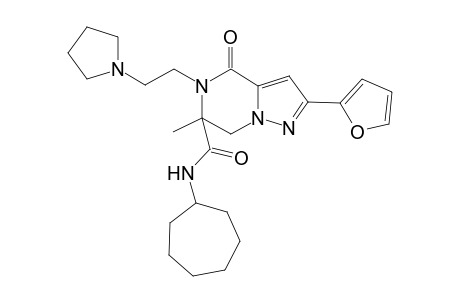 Pyrazolo[1,5-a]pyrazine-6-carboxamide, N-cycloheptyl-2-(2-furanyl)-4,5,6,7-tetrahydro-6-methyl-4-oxo-5-[2-(1-pyrrolidinyl)ethyl]-