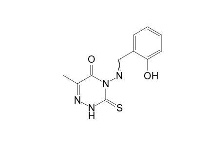 4-(2-hydroxybenzylideneamino)-6-methyl-3-thioxo-3,4-dihydro-1,2,4-triazin-5(2H)-one