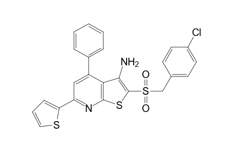 2-[(4-chlorophenyl)methylsulfonyl]-4-phenyl-6-(2-thienyl)thieno[2,3-b]pyridin-3-amine