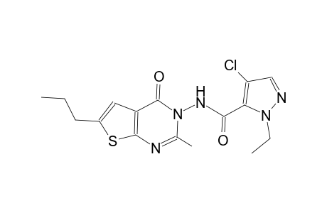 4-chloro-1-ethyl-N-(2-methyl-4-oxo-6-propylthieno[2,3-d]pyrimidin-3(4H)-yl)-1H-pyrazole-5-carboxamide