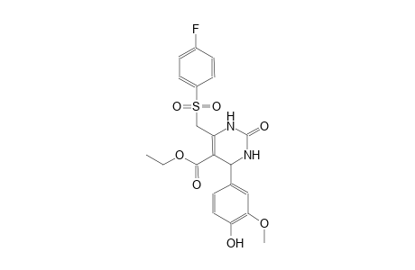 5-pyrimidinecarboxylic acid, 6-[[(4-fluorophenyl)sulfonyl]methyl]-1,2,3,4-tetrahydro-4-(4-hydroxy-3-methoxyphenyl)-2-oxo-, ethyl ester