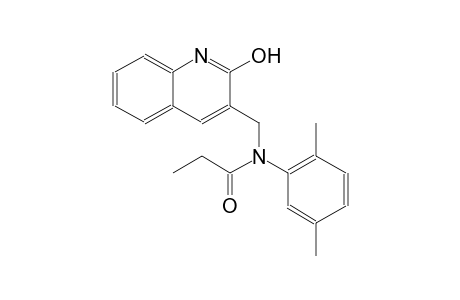N-(2,5-dimethylphenyl)-N-[(2-hydroxy-3-quinolinyl)methyl]propanamide