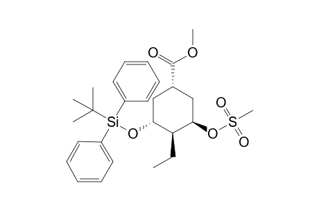 (1S,3R,4S,5R)-5-t-Butyldoihenylsilyloxy-3-mesyloxy-4-ethyl-1-(methoxycarbonyl)cyclohexane
