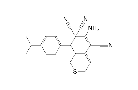 1H-2-benzothiopyran-5,7,7(3H)-tricarbonitrile, 6-amino-8,8a-dihydro-8-[4-(1-methylethyl)phenyl]-