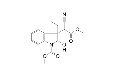 3-(1-cyano-2-keto-2-methoxy-ethyl)-3-ethyl-2-hydroxy-indoline-1-carboxylic acid methyl ester