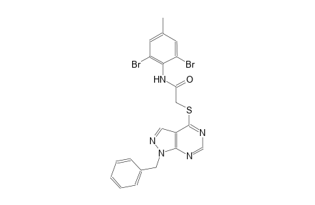 2-[(1-benzyl-1H-pyrazolo[3,4-d]pyrimidin-4-yl)sulfanyl]-N-(2,6-dibromo-4-methylphenyl)acetamide