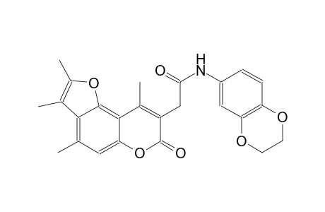 7H-furo[2,3-f][1]benzopyran-8-acetamide, N-(2,3-dihydro-1,4-benzodioxin-6-yl)-2,3,4,9-tetramethyl-7-oxo-