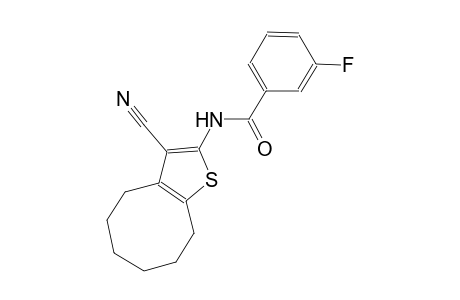 N-(3-cyano-4,5,6,7,8,9-hexahydrocycloocta[b]thien-2-yl)-3-fluorobenzamide