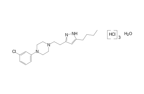 1-[2-(5-butylpyrazol-3-yl)ethyl]-4-(m-chlorophenyl)piperazine, trihydrochloride, monohydrate