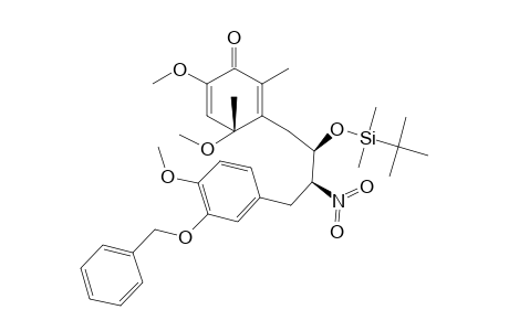ERYTHRO-4-(3-BENZYLOXY-4-METHOXYPHENYL)-2-TERT.-BUTYLDIMETHYLSILYLOXY-1-(3,6-DIHYDRO-4-METHOXY-2,6-BETA-DIMETHYL-3-OXOPHENYL)-3-NITROBUTANE