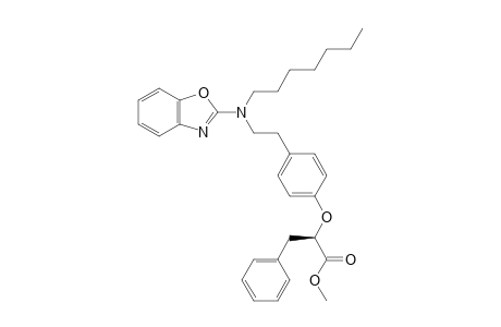 R-Methyl 2-{4-[2-(N-heptyl-N-(benzoxazol-2-yl)amino-ethyl)]phenoxy}-3-phenylpropanoate