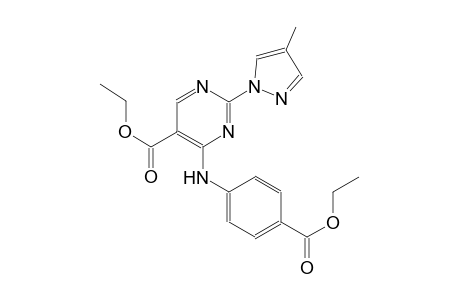 ethyl 4-[4-(ethoxycarbonyl)anilino]-2-(4-methyl-1H-pyrazol-1-yl)-5-pyrimidinecarboxylate