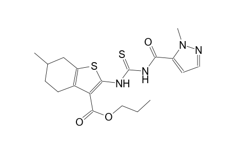 propyl 6-methyl-2-[({[(1-methyl-1H-pyrazol-5-yl)carbonyl]amino}carbothioyl)amino]-4,5,6,7-tetrahydro-1-benzothiophene-3-carboxylate