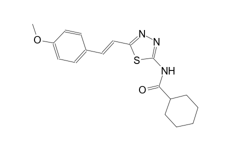 N-{5-[(E)-2-(4-methoxyphenyl)ethenyl]-1,3,4-thiadiazol-2-yl}cyclohexanecarboxamide