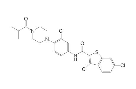 3,6-dichloro-N-[3-chloro-4-(4-isobutyryl-1-piperazinyl)phenyl]-1-benzothiophene-2-carboxamide