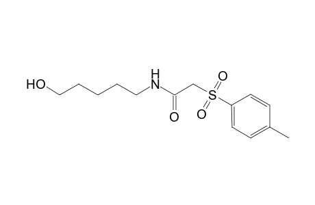 2-(4-methylphenyl)sulfonyl-N-(5-oxidanylpentyl)ethanamide