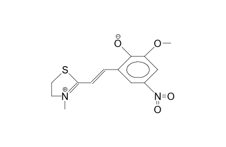 6-Methoxy-(2-(3-methyl-2-thiazolidinyl)vinylene)-4-nitro-1-phenolate