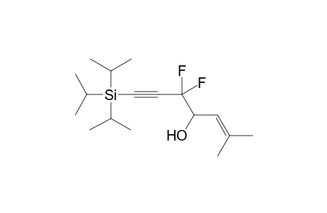 3,3-Difluoro-2-methyl-1-(triisopropylsilyl)hepta-1-yn-5-en-4-ol