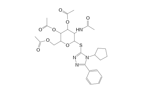 beta-D-glucopyranoside, 4-cyclopentyl-5-phenyl-4H-1,2,4-triazol-3-yl 2-(acetylamino)-2-deoxy-1-thio-, 3,4,6-triacetate
