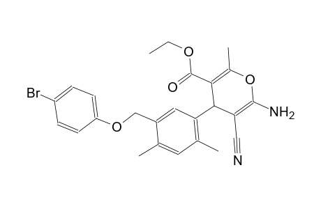 ethyl 6-amino-4-{5-[(4-bromophenoxy)methyl]-2,4-dimethylphenyl}-5-cyano-2-methyl-4H-pyran-3-carboxylate