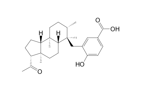 3-((3R,3aR,5aS,6R,7S,9aS,9bR)-3-Acetyl-3a,6,7,9a-tetramethyl-dodecahydro-cyclopenta[a]naphthalen-6-ylmethyl)-4-hydroxy-benzoic acid