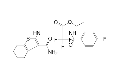 ethyl 2-{[3-(aminocarbonyl)-4,5,6,7-tetrahydro-1-benzothien-2-yl]amino}-3,3,3-trifluoro-2-[(4-fluorobenzoyl)amino]propanoate