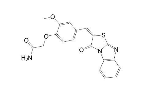 2-[2-methoxy-4-[(E)-(1-oxidanylidene-[1,3]thiazolo[3,2-a]benzimidazol-2-ylidene)methyl]phenoxy]ethanamide