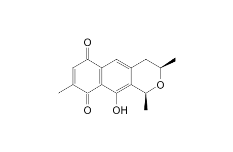 (+-)-cis-3,4,6,9-tetrahydro-10-hydroxy-1,3,8-trimethyl-1H-naphtho[2,3-c]pyran-6,9-dione
