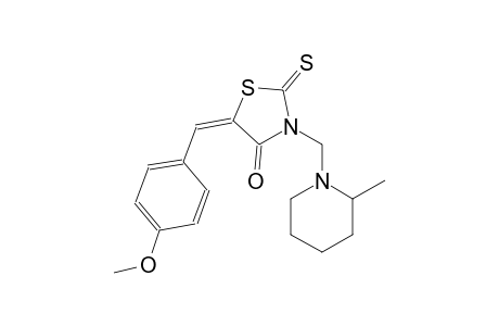 (5E)-5-(4-methoxybenzylidene)-3-[(2-methyl-1-piperidinyl)methyl]-2-thioxo-1,3-thiazolidin-4-one