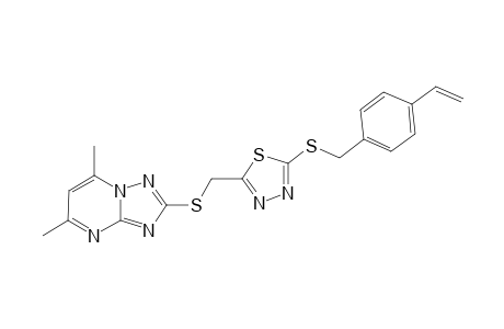 2-((5,7-Dimethyl-[1,2,4]triazolo[1,5-a]pyrimidin-2-ylthio)methyl)-5-(4-vinylbenzylthio)-1,3,4-thiadiazole
