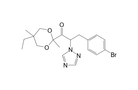 1-Propanone, 3-(4-bromophenyl)-1-(5-ethyl-2,5-dimethyl-1,3-dioxan-2-yl)-2-(1H-1,2,4-triazol-1-yl)-