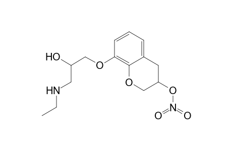2H-1-Benzopyran-3-ol, 8-[3-(ethylamino)-2-hydroxypropoxy]-3,4-dihydro-, 3-nitrate