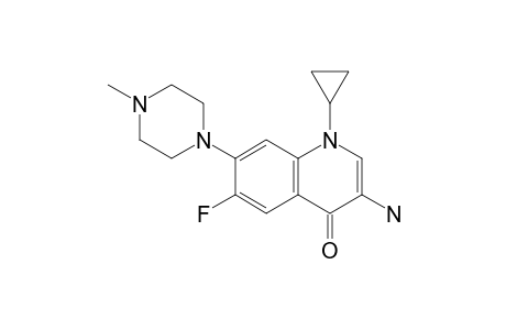 3-Amino-1-cyclopropyl-6-fluoro-7-(4-methyl-1-piperazinyl)-4-quinolinone