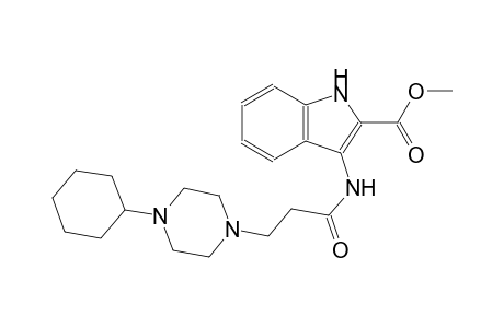 methyl 3-{[3-(4-cyclohexyl-1-piperazinyl)propanoyl]amino}-1H-indole-2-carboxylate