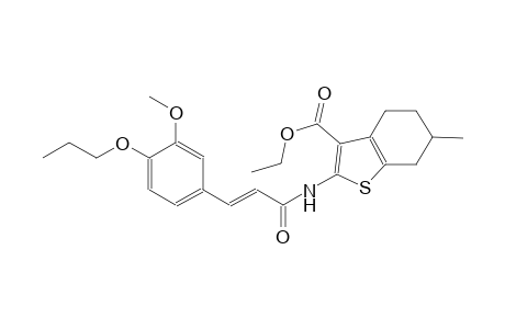 benzo[b]thiophene-3-carboxylic acid, 4,5,6,7-tetrahydro-2-[[(2E)-3-(3-methoxy-4-propoxyphenyl)-1-oxo-2-propenyl]amino]-6-methyl-, ethyl ester