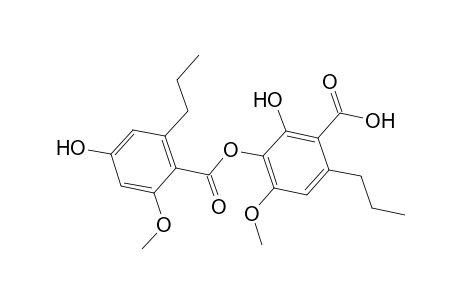 Benzoic acid, 2-hydroxy-3-[(4-hydroxy-2-methoxy-6-propylbenzoyl)oxy]-4-methoxy-6-propyl-