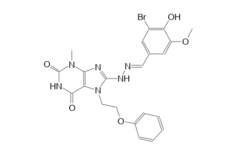 3-bromo-4-hydroxy-5-methoxybenzaldehyde [3-methyl-2,6-dioxo-7-(2-phenoxyethyl)-2,3,6,7-tetrahydro-1H-purin-8-yl]hydrazone