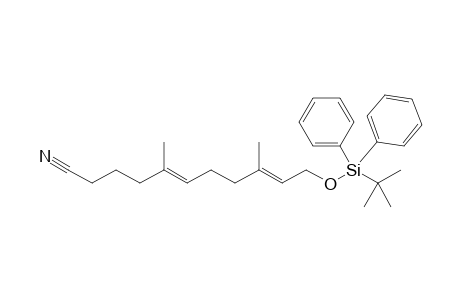 (5E,9E)-11-((tert-butyldiphenylsilyl)oxy)-5,9-dimethylundeca-5,9-dienenitrile