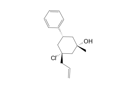[1S*,3R*,5R*]-1-Methyl-3-allyl-3-chloro-5-phenylcyclohexan-1-ol
