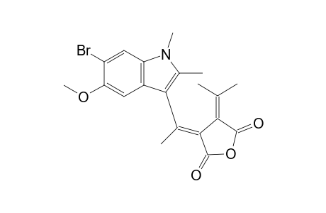 (E)-3-[1-(6-Bromo-5-methoxy-1,2-dimethyl-1H-indol-3-yl)ethylidene]-4-(propan-2-ylidene)dihydrofuran-2,5-dione