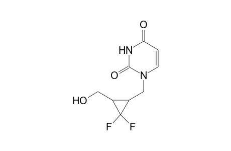 (+-)1-[(1SR,3RS)-2,2-Difluoro-3-hydroxymethylcyclopropylmethyl]-1,2,3,4-tetrahydro-2,4-pyrimidinedione