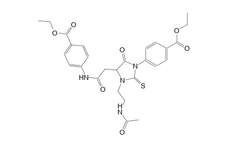 benzoic acid, 4-[3-[2-(acetylamino)ethyl]-4-[2-[[4-(ethoxycarbonyl)phenyl]amino]-2-oxoethyl]-5-oxo-2-thioxo-1-imidazolidinyl]-, ethyl ester