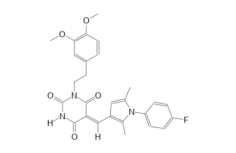 (5Z)-1-[2-(3,4-dimethoxyphenyl)ethyl]-5-{[1-(4-fluorophenyl)-2,5-dimethyl-1H-pyrrol-3-yl]methylene}-2,4,6(1H,3H,5H)-pyrimidinetrione