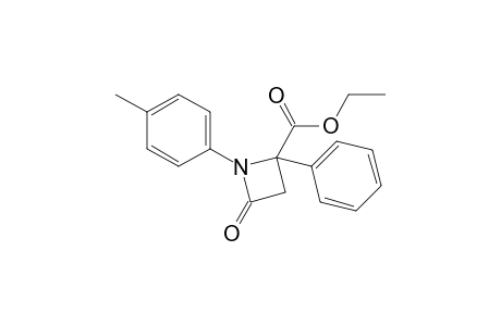 4-oxo-2-phenyl-1-(p-tolyl)-2-azetidinecarboxylic acid, ethyl ester
