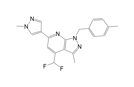 1H-pyrazolo[3,4-b]pyridine, 4-(difluoromethyl)-3-methyl-1-[(4-methylphenyl)methyl]-6-(1-methyl-1H-pyrazol-4-yl)-
