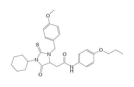 2-[1-cyclohexyl-3-(4-methoxybenzyl)-5-oxo-2-thioxo-4-imidazolidinyl]-N-(4-propoxyphenyl)acetamide